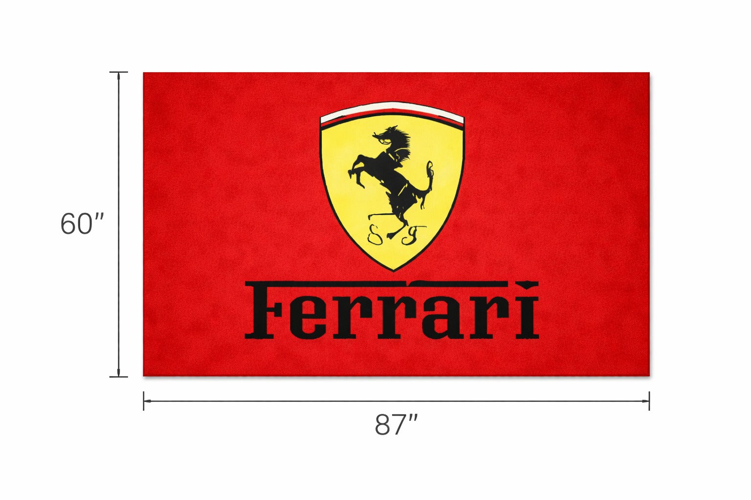 Ferrari Garage Mat | Premium Logo Rug 5x7 ft