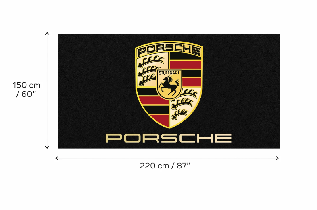 Porsche Garage Mat | Premium Logo Rug 5x7 ft