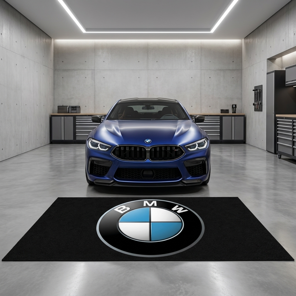 BMW garage mat premium logo rug 5x7 ft – Luxe Garage Lab