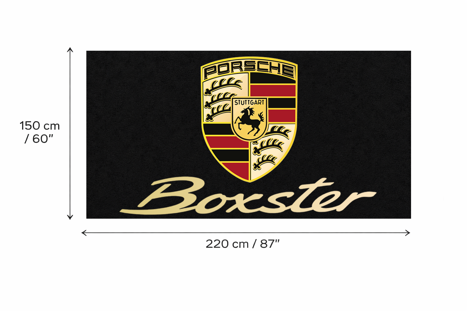 Porsche Boxster Garage Mat | Premium Logo Rug 5x7 ft
