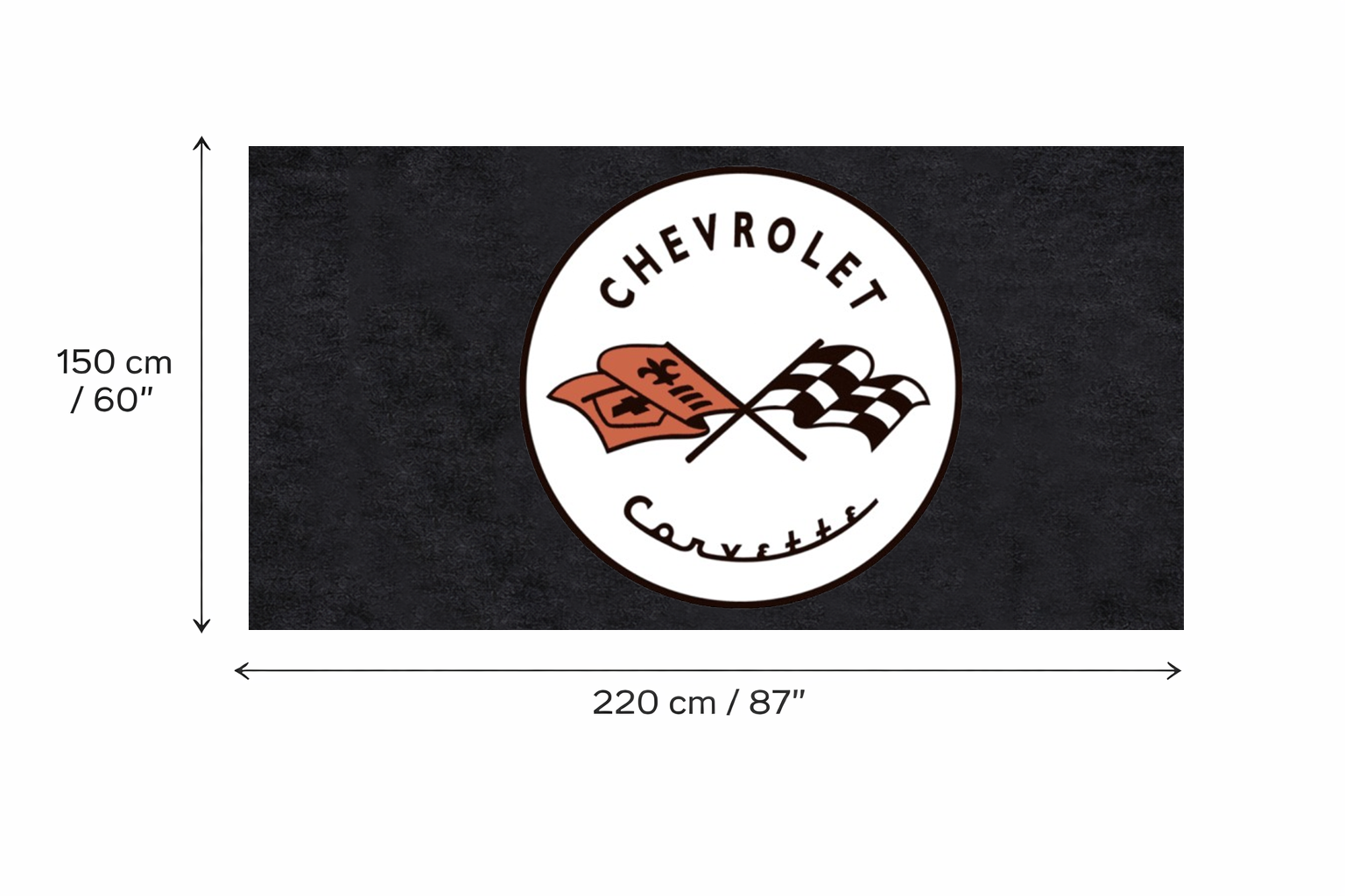 Corvette C2 Garage Mat | Premium Logo Rug 5x7 ft