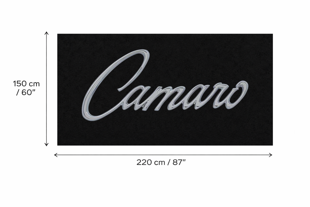 Camaro Script Garage Mat | Premium Logo Rug 5x7 ft