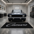 Camaro script garage mat premium logo rug 5x7 ft – Luxe Garage Lab