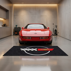 Corvette C4 garage mat premium logo rug 5x7 ft – Luxe Garage Lab