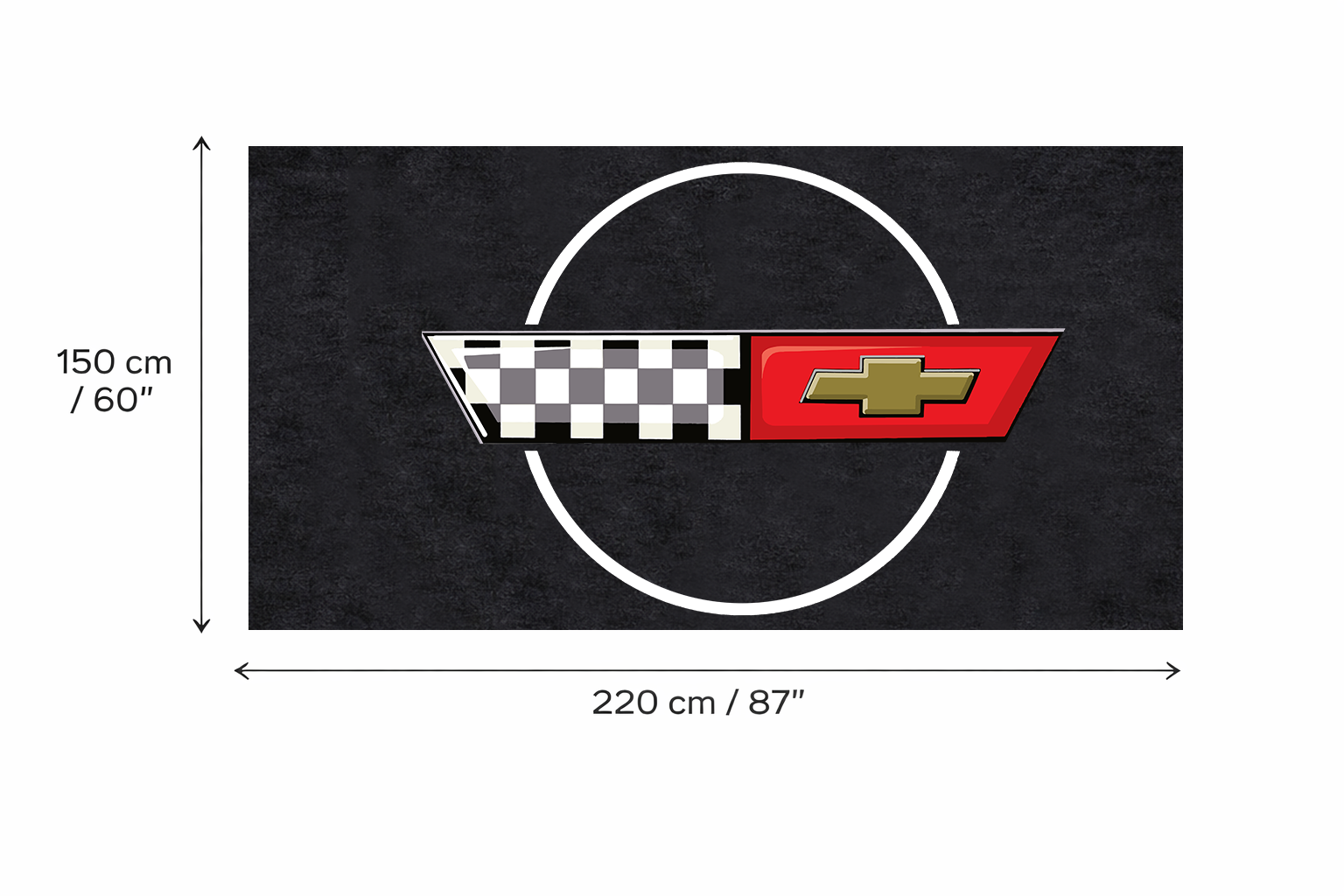 Corvette C4 Garage Mat | Premium Logo Rug 5x7 ft
