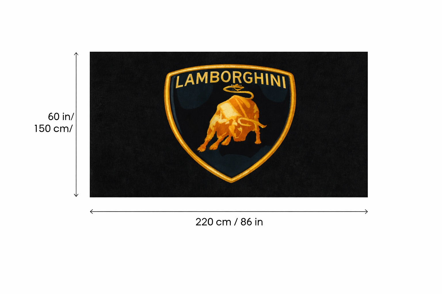 Lamborghini Garage Mat | Premium Logo Rug 5x7 ft