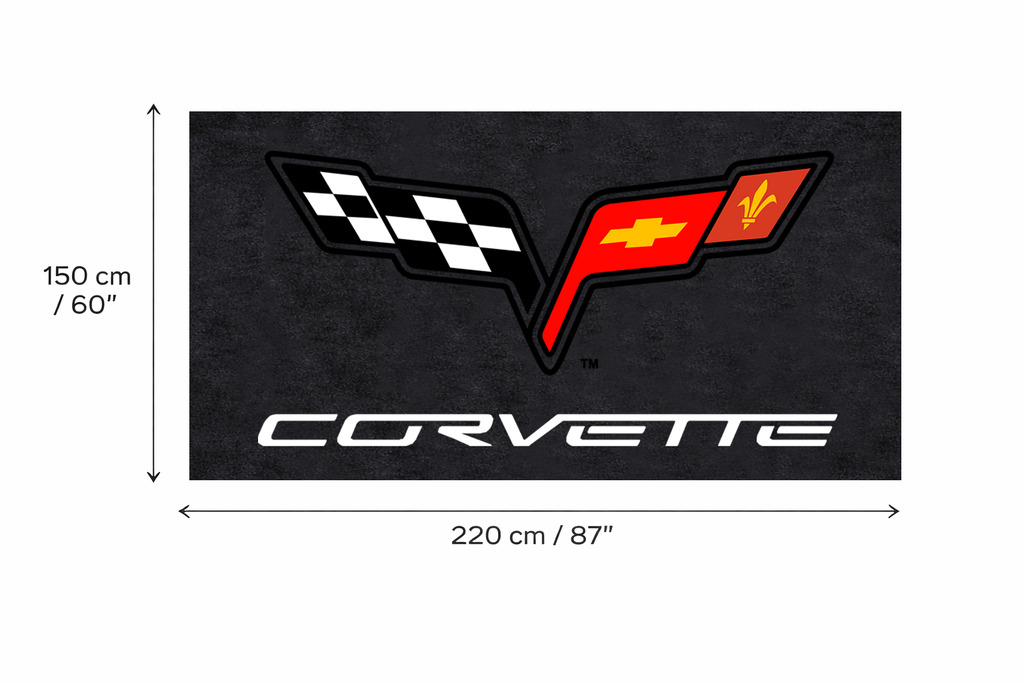 Corvette C6 Garage Mat | Premium Logo Rug 5x7 ft