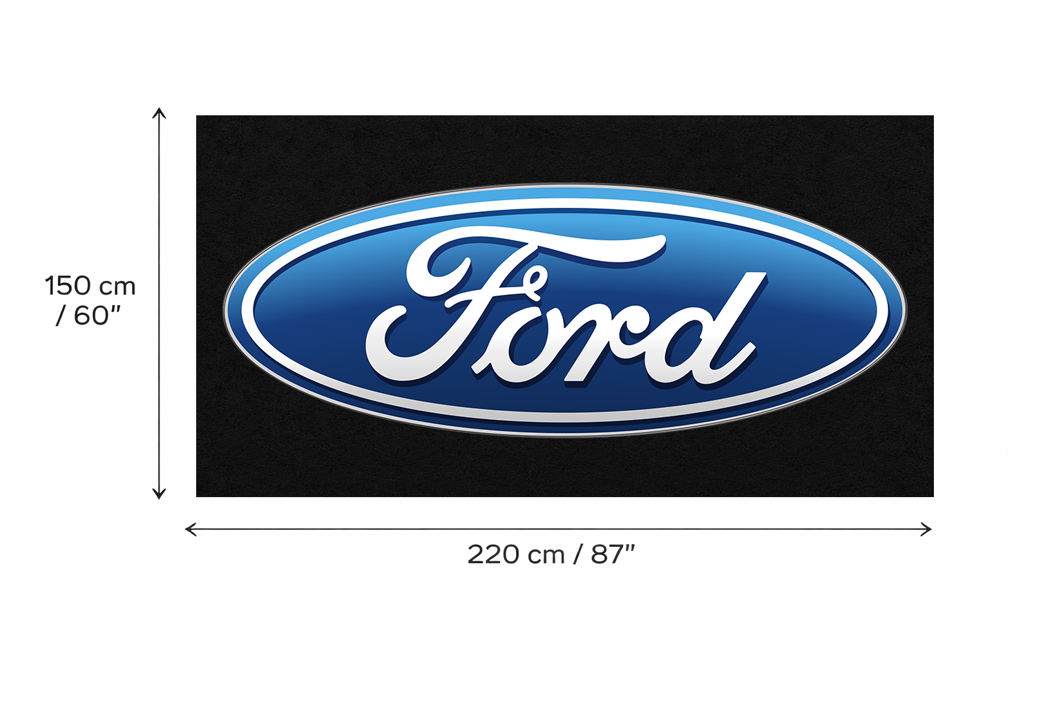 Ford Garage Mat | Premium Logo Rug 5x7 ft