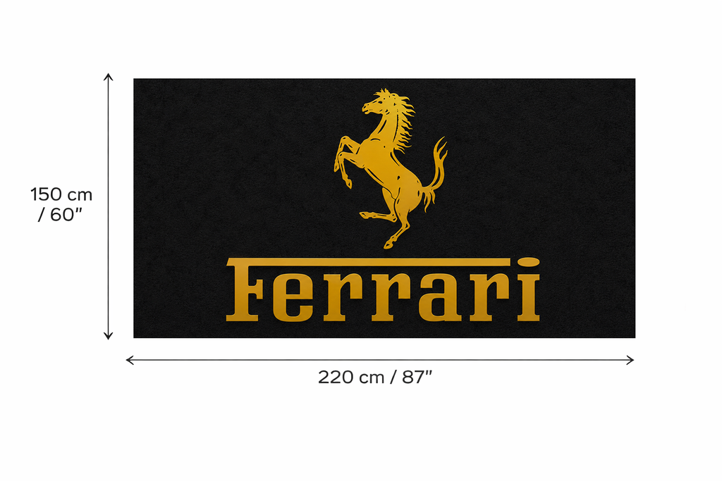 Ferrari Gold Edition Garage Mat | Premium Logo Rug 5x7 ft