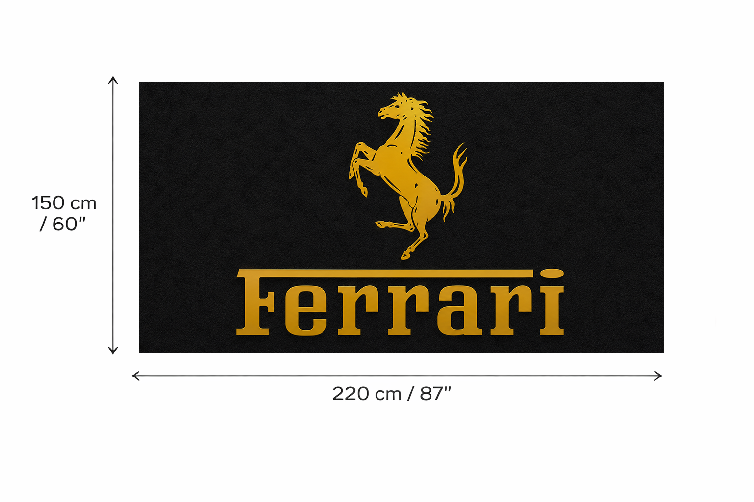 Ferrari Gold Edition Garage Mat | Premium Logo Rug 5x7 ft