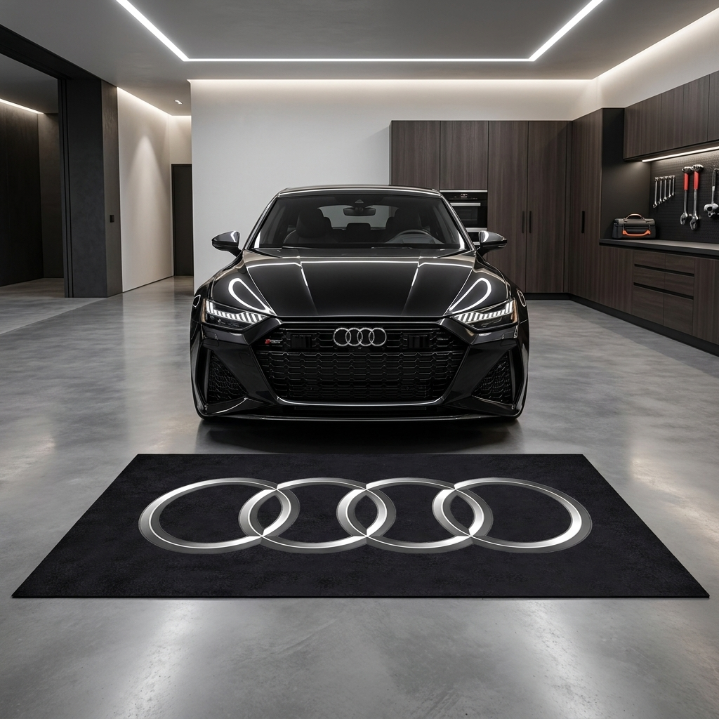 Audi Garage Mat | Premium Logo Rug 5x7 ft