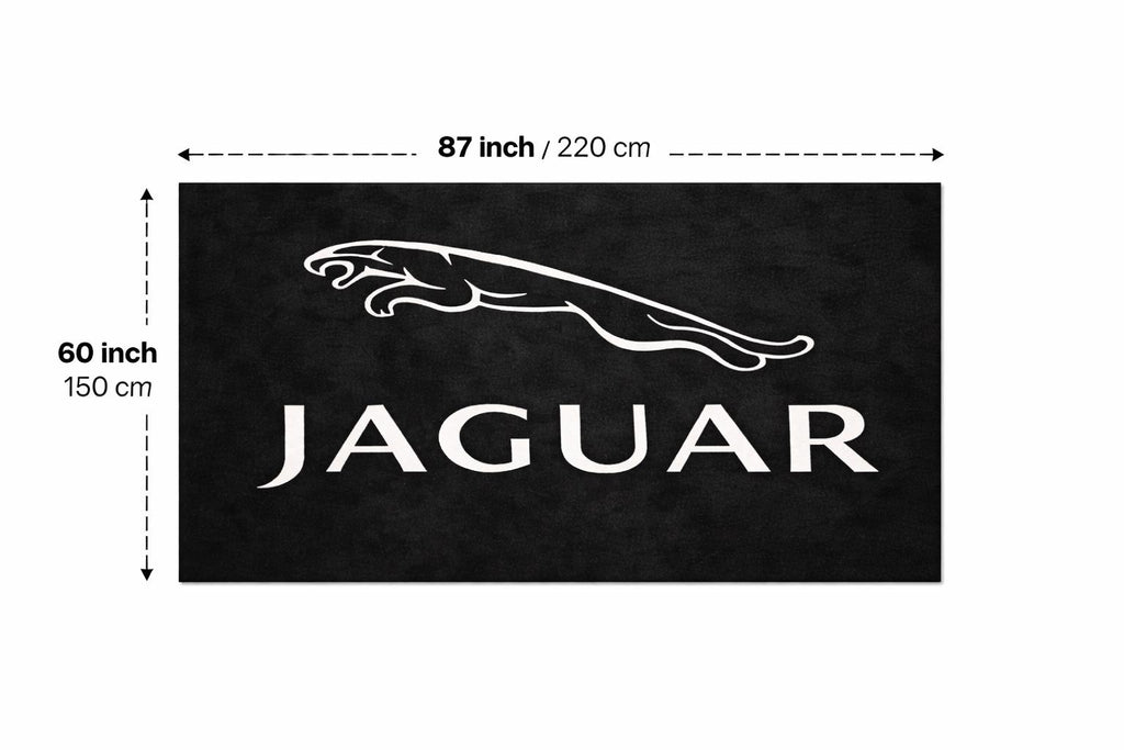 Jaguar Garage Mat | Premium Logo Rug 5x7 ft