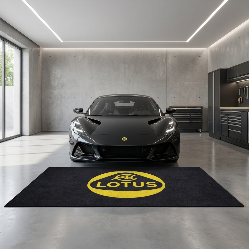 Lotus garage mat premium logo rug 5x7 ft – Luxe Garage Lab