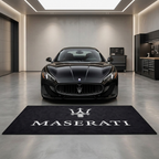 Maserati garage mat premium logo rug 5x7 ft – Luxe Garage Lab