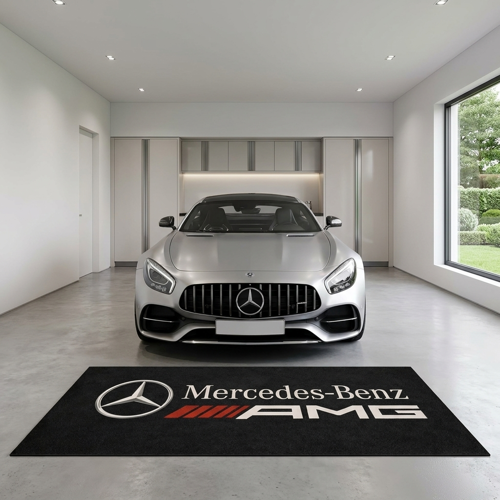 Mercedes-Benz AMG garage mat premium logo rug 5x7 ft – Luxe Garage Lab