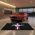 Mustang tri-bar garage mat premium logo rug 5x7 ft – Luxe Garage Lab