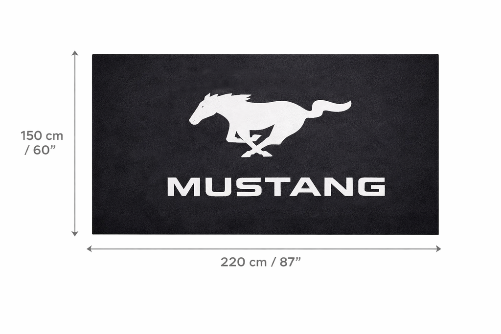 Mustang Garage Mat | Premium Logo Rug 5x7 ft