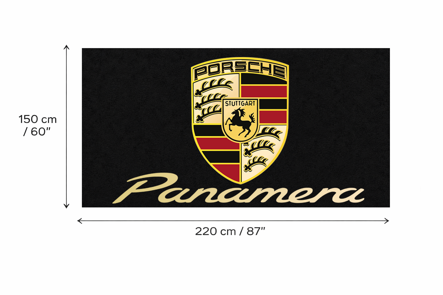 Porsche Panamera Garage Mat | Premium Logo Rug 5x7 ft