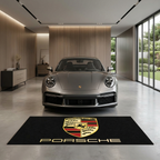 Porsche garage mat premium logo rug 5x7 ft – Luxe Garage Lab