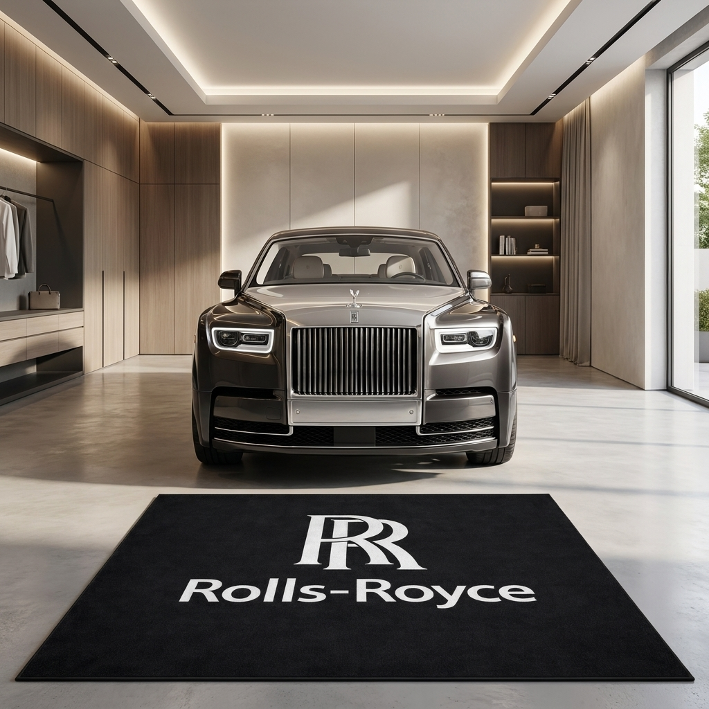 Rolls-Royce garage mat premium logo rug 5x7 ft – Luxe Garage Lab