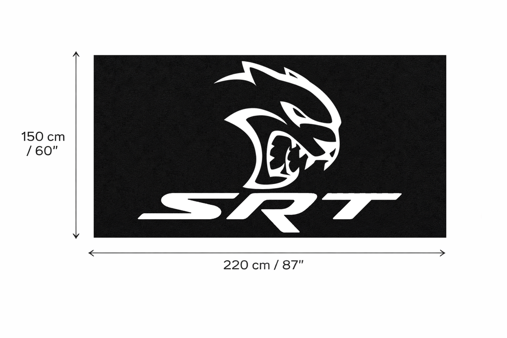 Dodge SRT Hellcat Garage Mat | Premium Logo Rug 5x7 ft