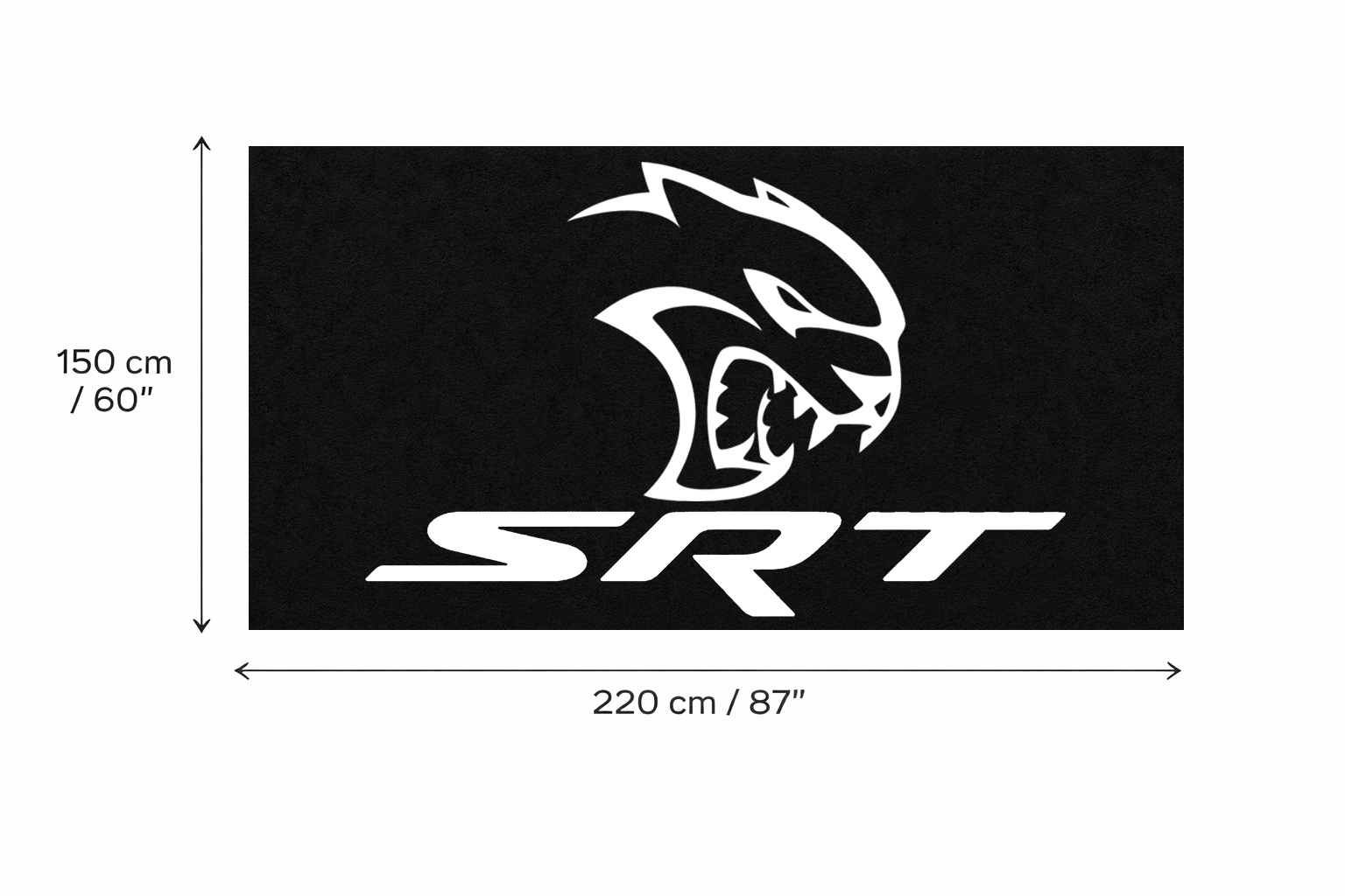 Dodge SRT Hellcat Garage Mat | Premium Logo Rug 5x7 ft
