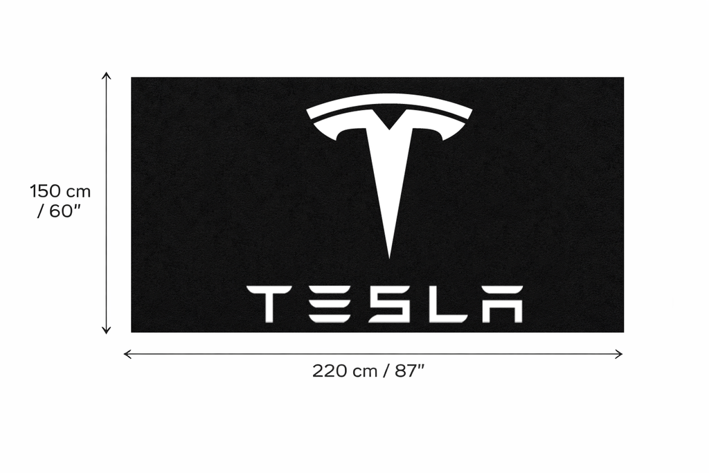 Tesla Garage Mat | Premium Logo Rug 5x7 ft